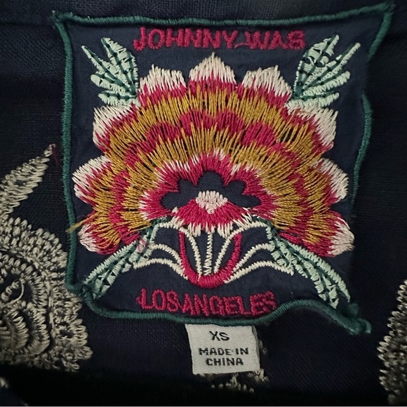 Johnny Was Linen Embroidered Floral Button Down Midi Dress Size XS - Picture 14 of 15